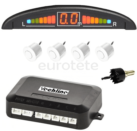 Sensor aparcament posterior Velchine amb 4 sensors blancs i amb pantalla LCD  - 15937483 - Eurotete
