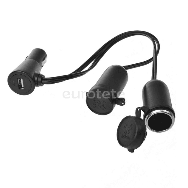 Usb con conector macho a 2 enchufes hembra encendedor cigarrillos con tapa de 12 - 24 voltios 1