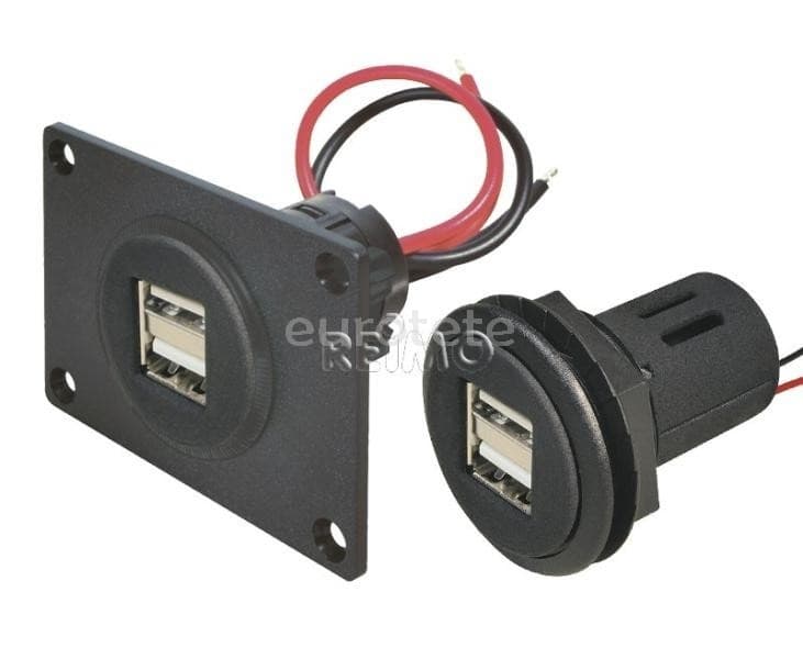 Usb doble 2 x  2.5 amperios puerto carga empotrable movil autocaravana camper 1