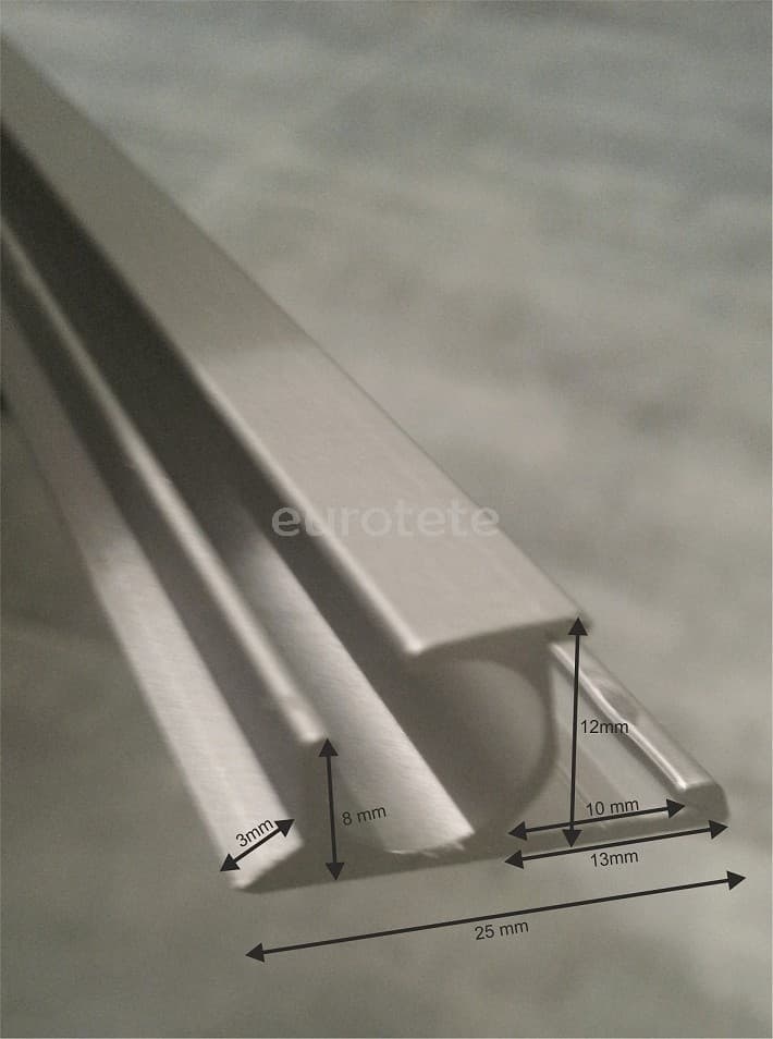 Perfil aluminio 2.5 metros para bordon toldos caravanas camping  - 901171 - Eurotete