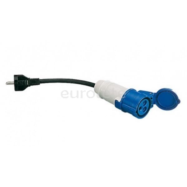 Adaptador femella CEE 17 amb cable schuko mascle de cable electricitat  - 206330 - Eurotete