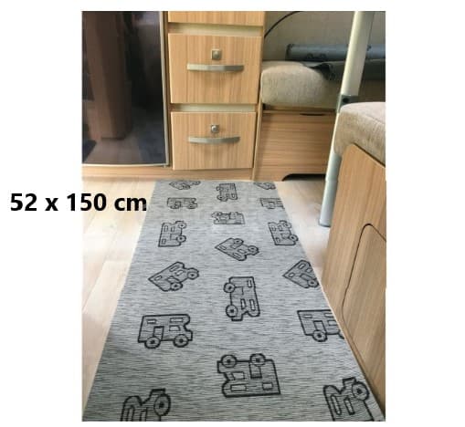 alfombra pasillo - 52-x-150-cm- alfombra gris, alfombra caravana, alfombra autocaravana