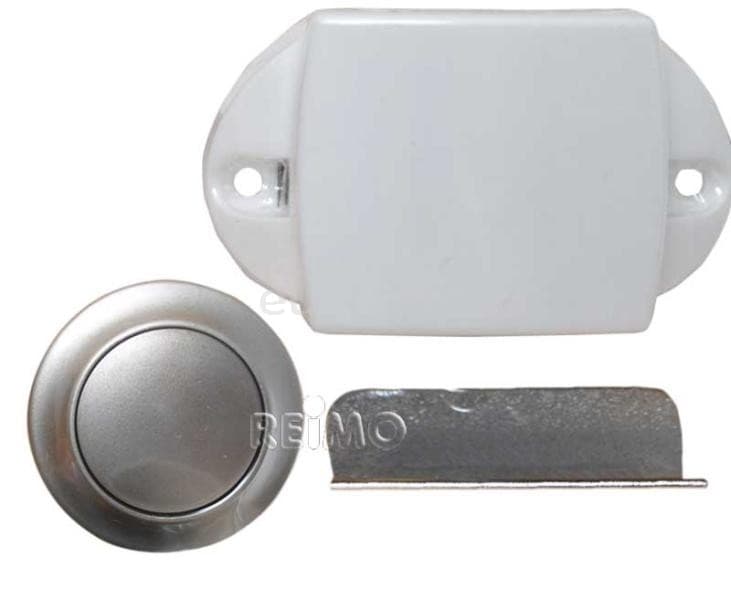 Cierre push lock blanco con pulsador cromado mate mueble camperizacion  - 532705 - Eurotete