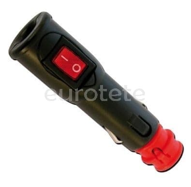 Conector macho de toma mechero 12 - 24 voltios con interruptor.  - 05.234 - Eurotete