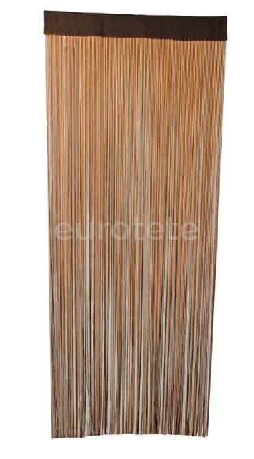 Cortina con hilos de viscosa color beig, marron claro y marron oscuro para puerta  - 501034 - Eurotete