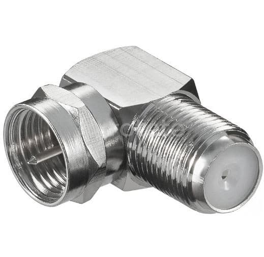 Conector television antena F-plug F-jack acodado de ángulo de 90° Dintel 1