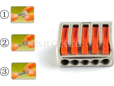 Regleta empalmes Wago 5 cables incluye 3 unidades 2