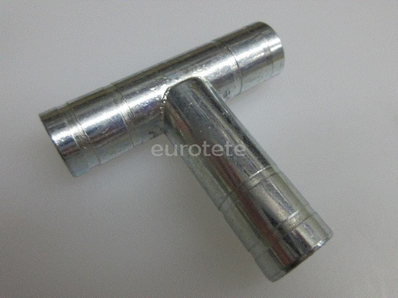 Racor T metalico de 3 vias Ø 16 x 16 x 16 mm calefaccion agua autocaravana