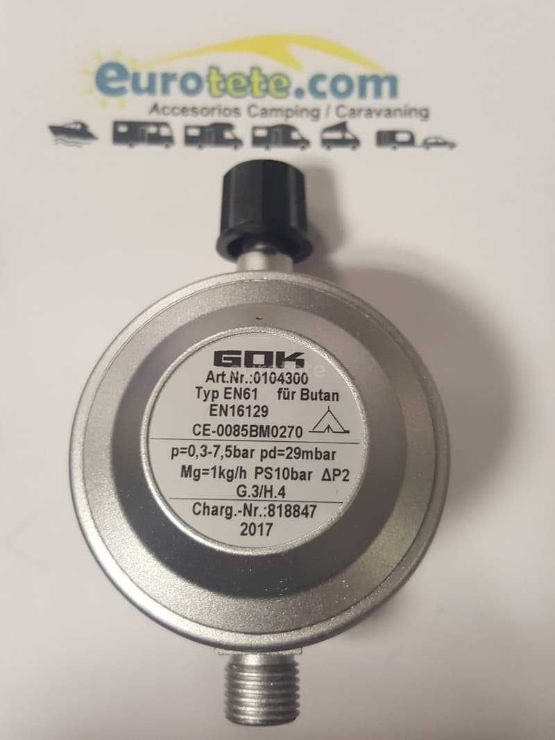regulador-gas-29-mbar-Gok-en16129-typ-en61-EN61-G1 / 4LH-KN-truma-butà-propano- cuina-GLP-recarregable-mànega-caravana-autocaravana-camper- furgo-camper-1