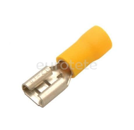 Terminal faston amarillo hembra 6.3 mm  - 0763 - Eurotete