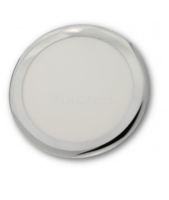 Plafon led 8 cm blanco con marco inoxidable a 12 voltios
