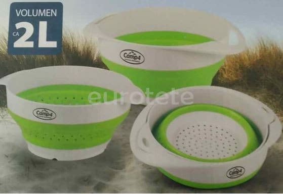 Escurridor y bol 2 en 1 plegable de silicona para cocina caravaning  - 44774 - Eurotete
