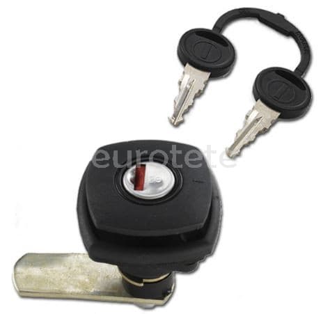 Cerradura porton cuadrado negro con 2 llaves zadi  para caravana o autocaravana 1