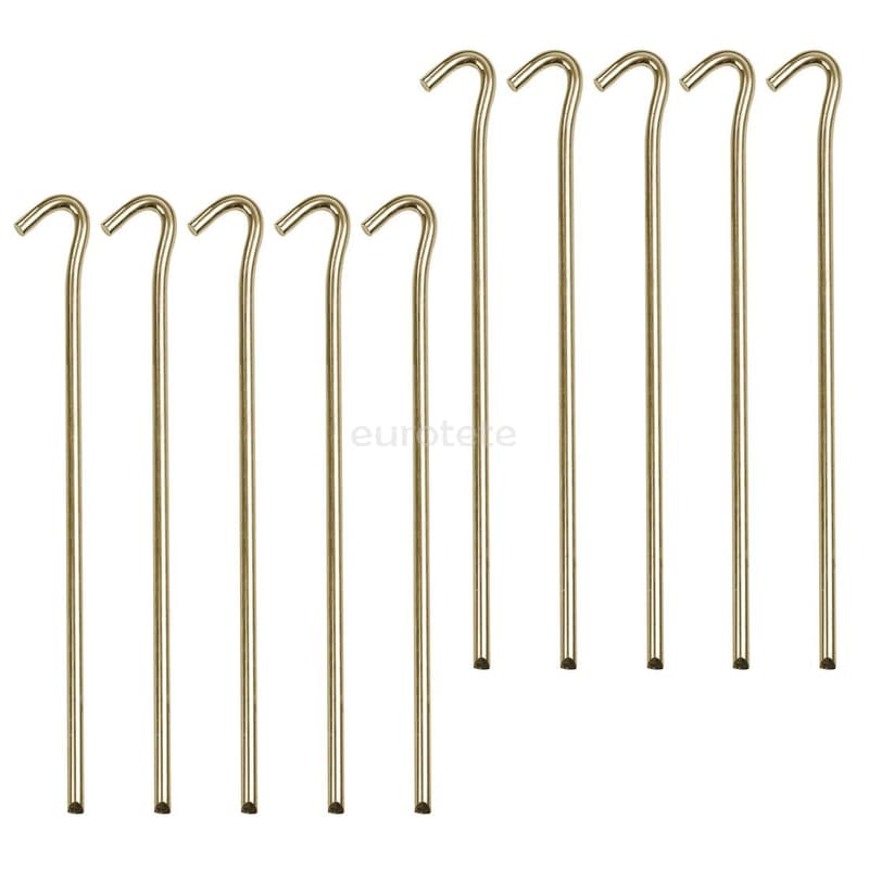Piquetas 30 cm en acero redondo con 10 unidades para suelo avance camping  - 90272 - Eurotete