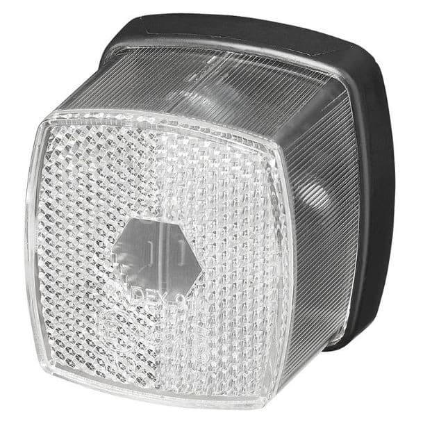 Piloto cuadrado blanco con reflector frontal para luz posicion caravana u otros  - 48515 - Eurotete