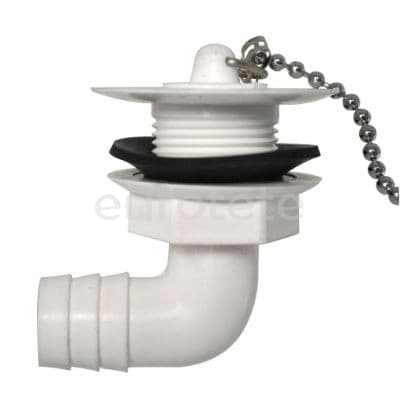 Desague 5 cm y tapon 2 cm con tubo 19 mm codo 90 grados  - 004317 - Eurotete