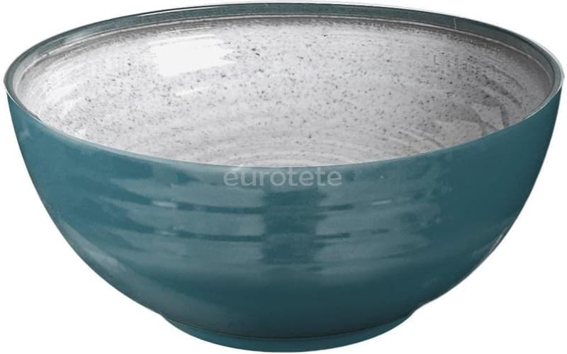 Ensaladera melamina gris y azul Brunner antideslizante para caravaning o nautica  - 084198 - Eurotete