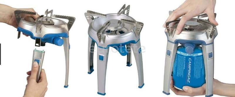 Hornillo portatil con patas extraibles para cocina acampada camping caravana  - T480E - Eurotete