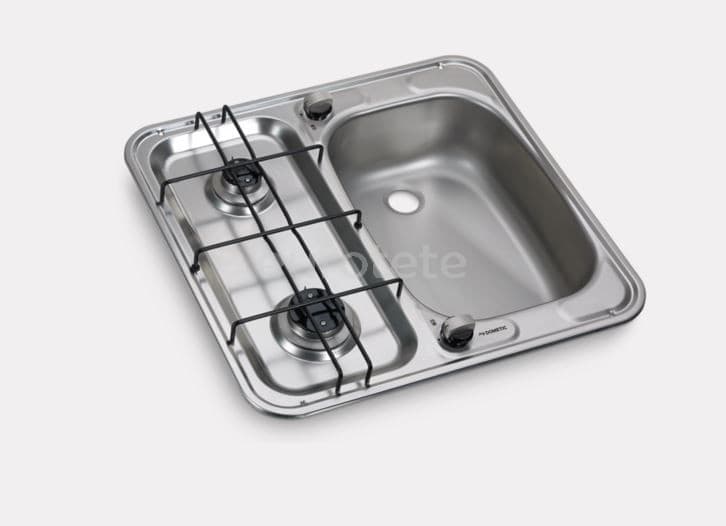 Dometic HS 2460 R  cocina encimera empotrable de 2 fuegos con fregadero a la derecha  - 9103301752 - Eurotete