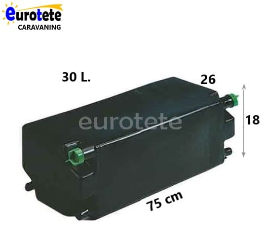 Diposit aigua 30 litres negre 75 x 26 x 18 residuals camper 1