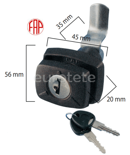 Pany Fap garatge linia amb 2 claus New System negra autocaravana 1